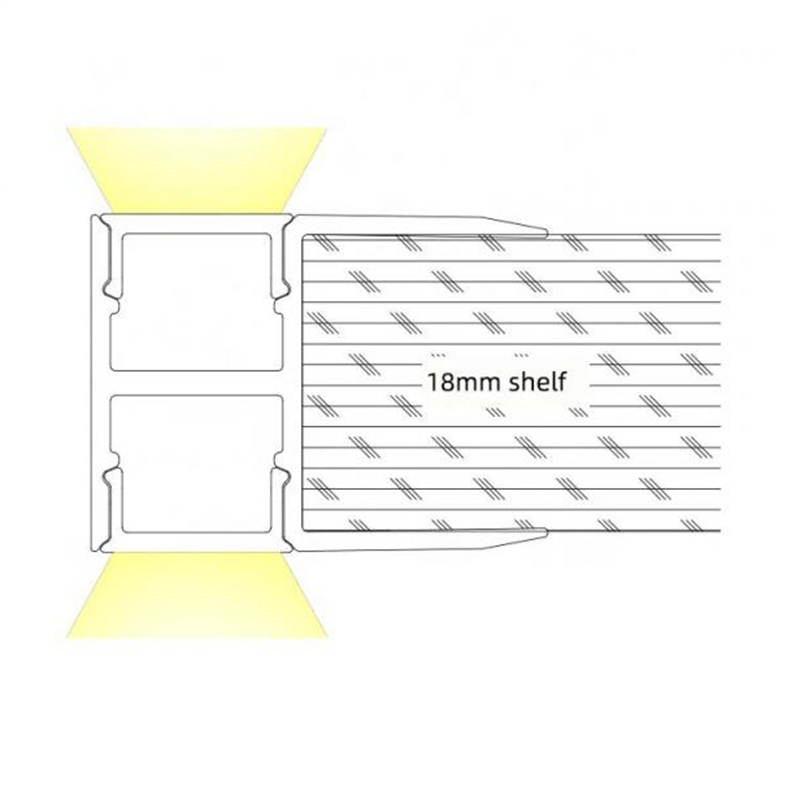 Cabinet LED Light Diffuser Aluminum Channel For 15mm Double Row LED Lighting Strips Cabinet LED Light Diffuser Aluminum Channel For 15mm Double Row LED Lighting Strips